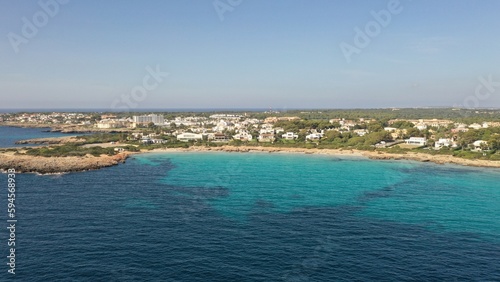 Plage de Son Xoriguer et de Cala en Bosc près du Phare du Cap d'Artrutx à Minorque, îles baléares, Espagne