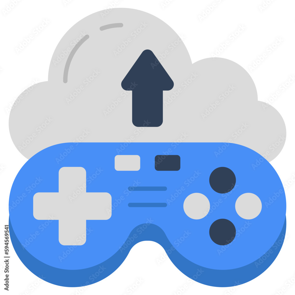 Modern design icon of cloud game upload Modern design icon of cloud game upload