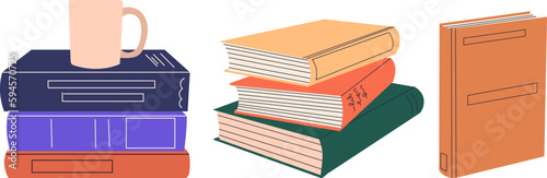 books in doodle style isolated vector
