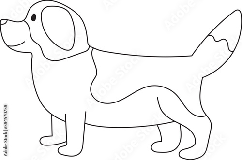 dog coloring book isolated, vector