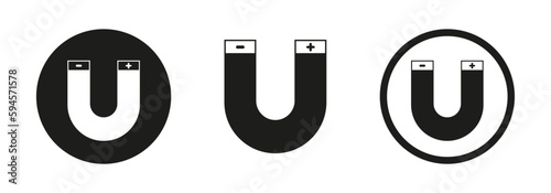 Set of magnet icon design in circle for any purposes. Vector illustration design. 