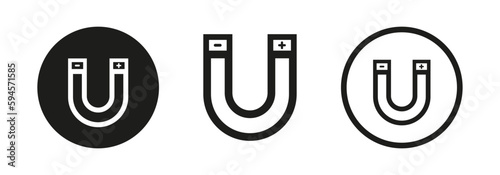 Set of magnet icon design in circle for any purposes. Vector illustration design. 