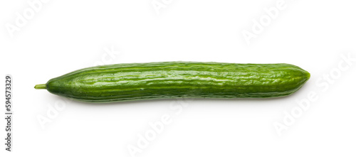 Fresh green cucumber isolated on white background.