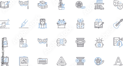 Novel careers line icons collection. Innovation, Creativity, Imagination, Entrepreneurship, Exploration, Adaptability, Uniqueness vector and linear illustration. Specialization,Progression