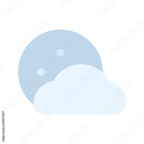 cloudy night flat icon