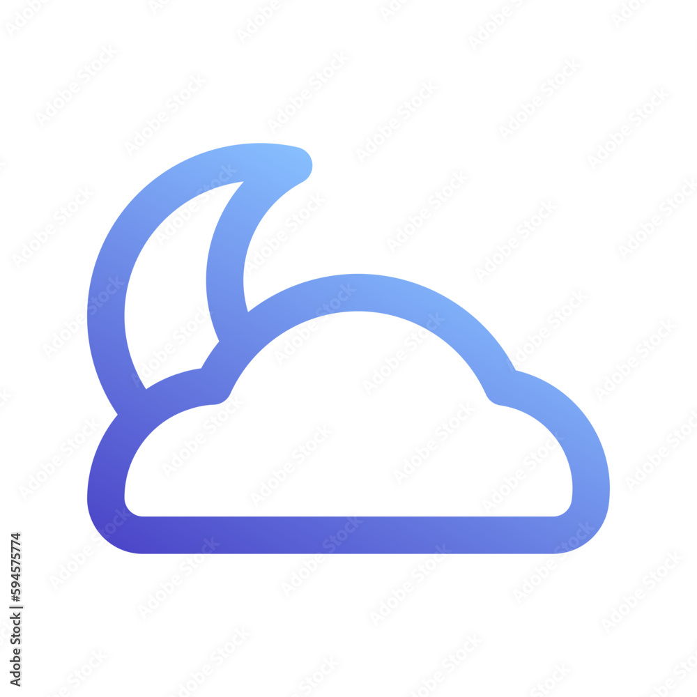 cloudy night gradient icon cloudy night gradient icon