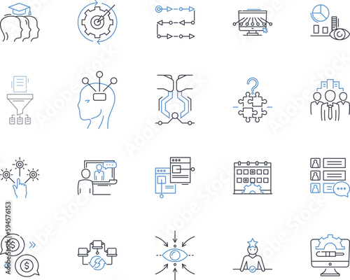 Inner journey line icons collection. Self-discovery, Enlightenment, Transformation, Reflection, Growth, Empowerment, Introspection vector and linear illustration. Mindfulness,Renewal,Progression