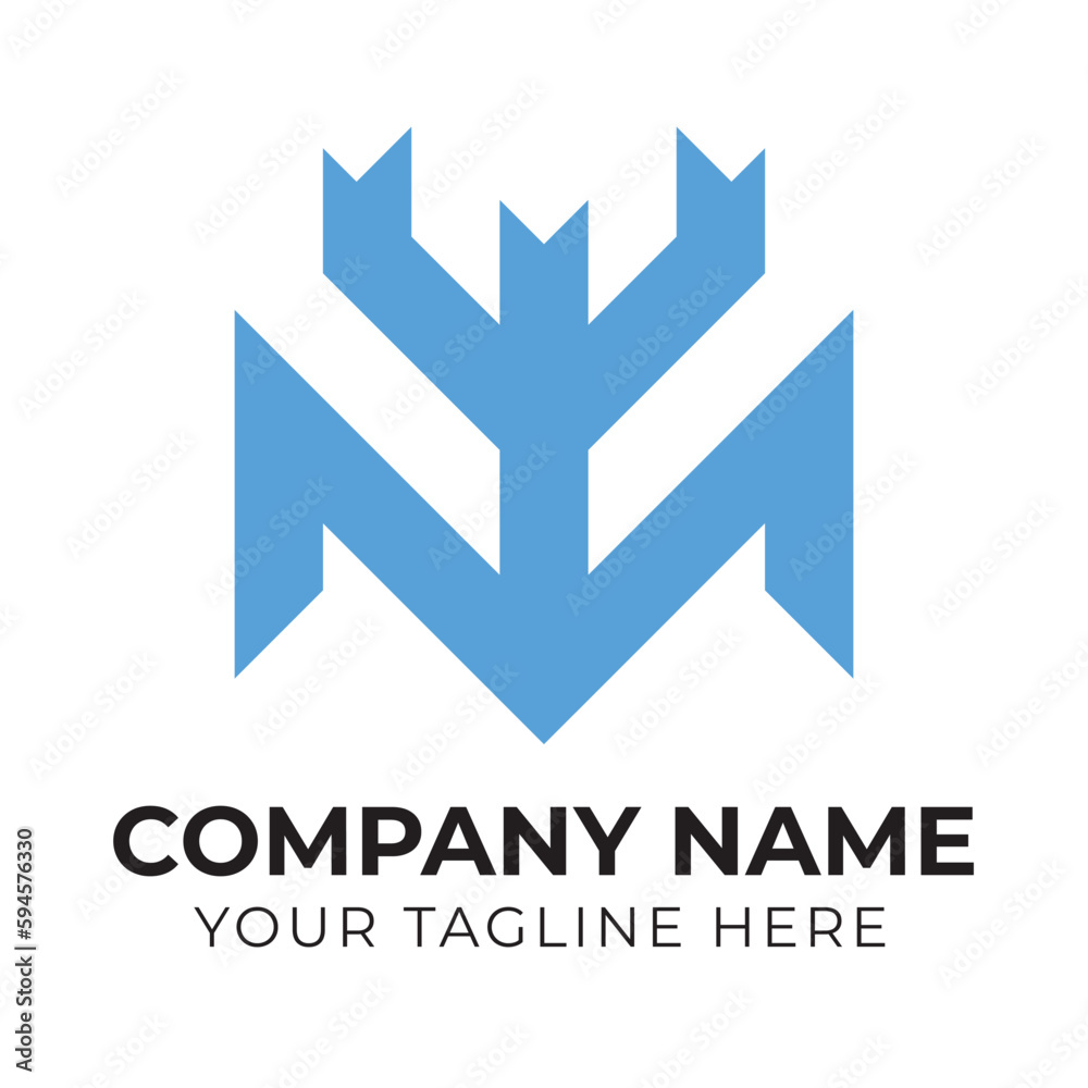 Creative minimalist abstract monogram business logo design template for your company Creative minimalist abstract monogram business logo design template for your company
