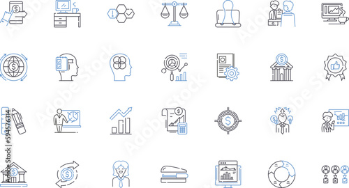 Impact investing line icons collection. Sustainability, Environment, Social, Development, Ethics, Impact, Investment vector and linear illustration. Community,Empowerment,Entrepreneurship outline