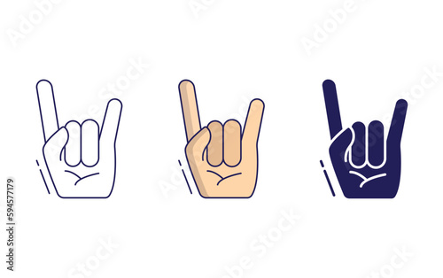 Horns up vector icon