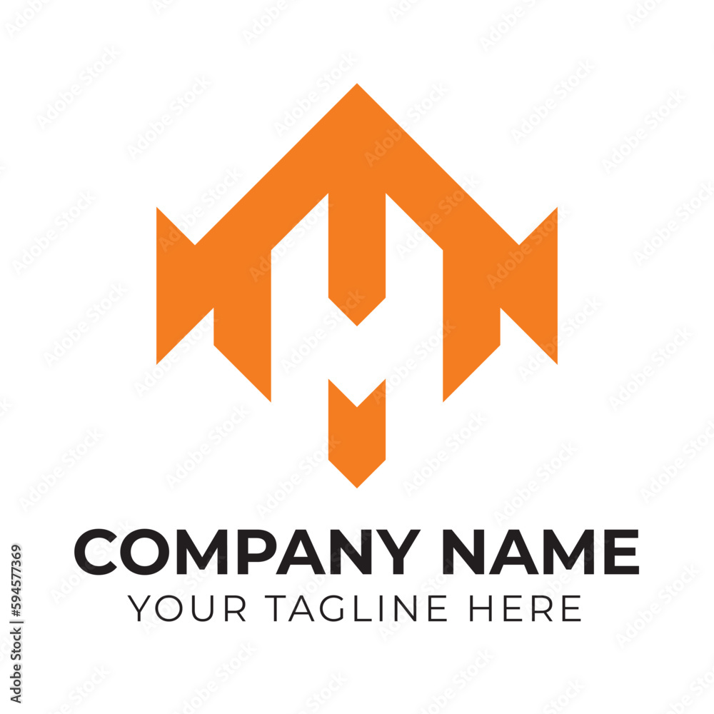 Professional minimalist abstract monogram business logo design template