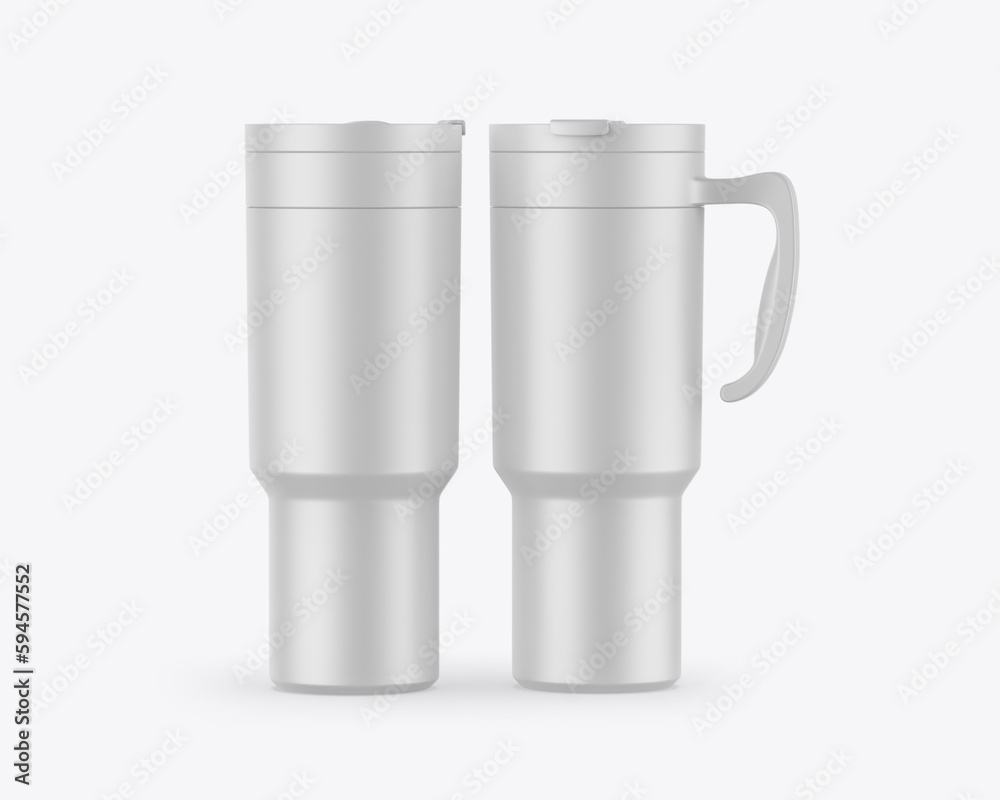 Insulated Stainless Steel Travel Mug for Tea Coffee, blank 3d illustration. Insulated Stainless Steel Travel Mug for Tea Coffee, blank 3d illustration.