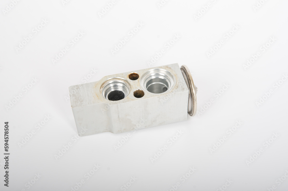 Expansion valve for air conditioner isolated on white background Expansion valve for air conditioner isolated on white background