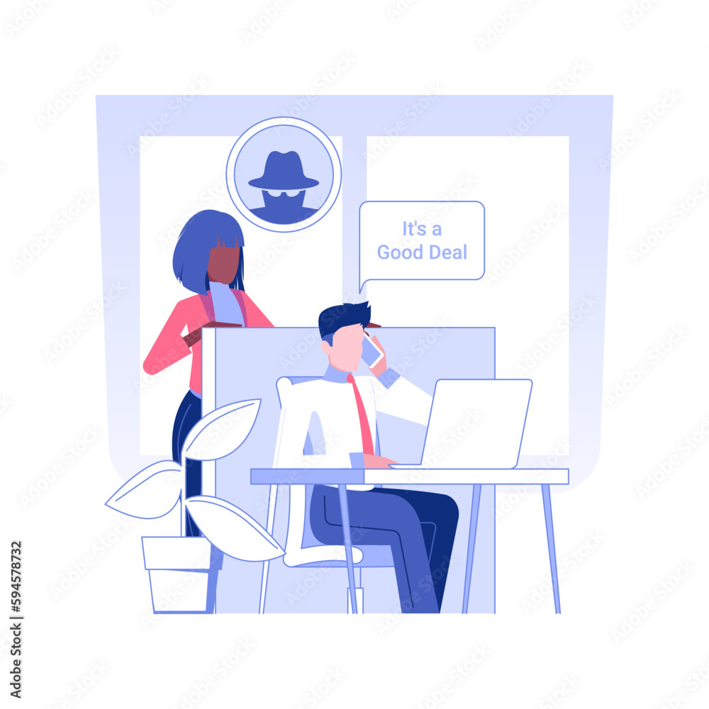 Competition in a workplace isolated concept vector illustration.