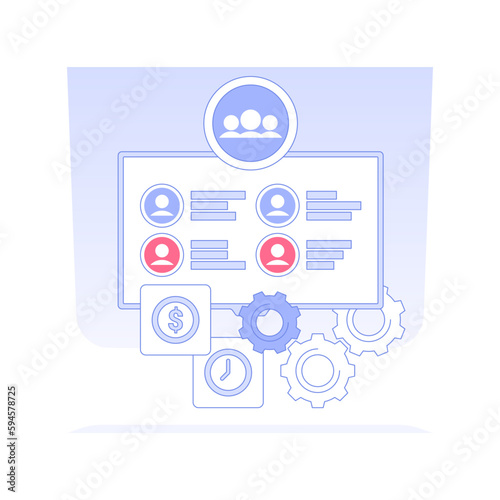 Sales leaderboard isolated concept vector illustration. © sinthi