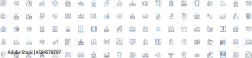 Domestic line icons collection. Home, Family, House, Local, Residential, Household, Native vector and linear illustration. Inland,In-house,Interior outline signs set