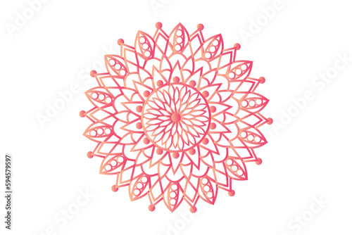 Hand-drawn Mandala with floral patterns. Ornamental mandala adult coloring book page. Mandala pattern for Henna, Mehndi, tattoo, and decoration.