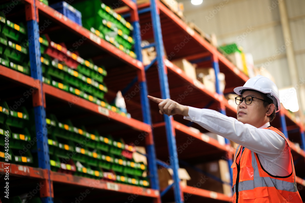 Group of Industrial workers working at warehouse factory. Group of Industrial workers working at warehouse factory.