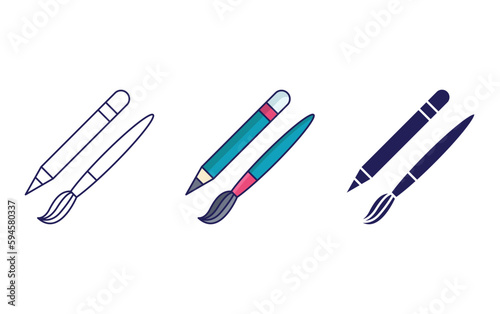 pencil and brush icon