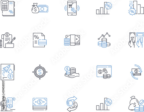 Trade scheme line icons collection. Barter, Exchange, Commerce, Swap, Agreement, Transaction, Deal vector and linear illustration. Partnership,Cooperation,Negotiation outline signs set