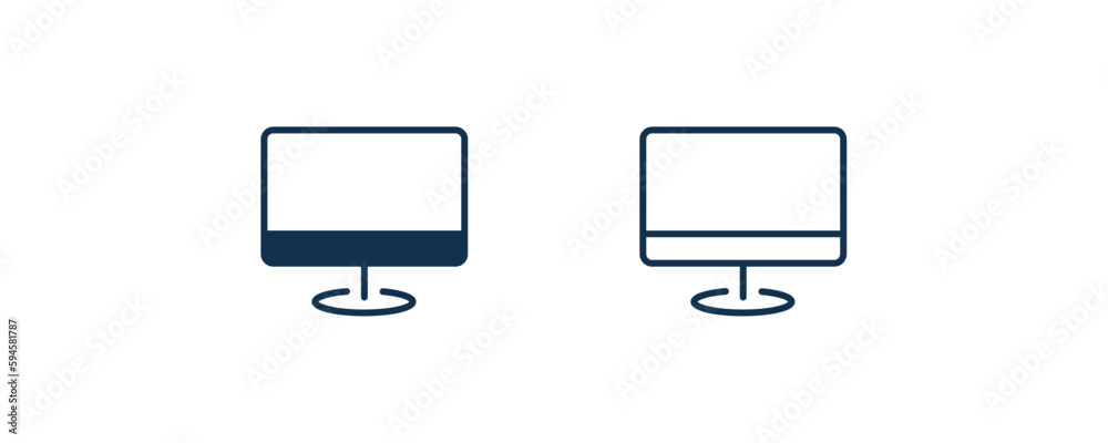 display icon. Outline and filled display icon from user interface collection. Line and glyph vector. Editable display symbol can be used web and mobile