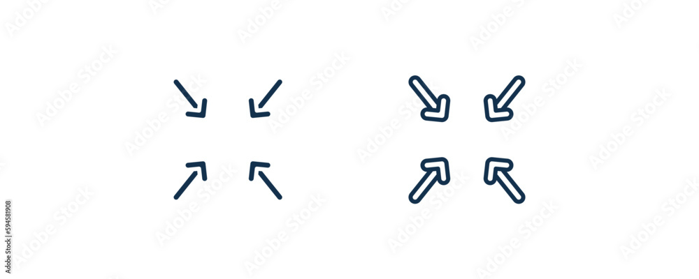 exit full screen arrows icon. Outline and filled exit full screen arrows icon from user interface collection. Line and glyph vector. Editable exit full screen arrows symbol can be used web and mobile exit full screen arrows icon. Outline and filled exit full screen arrows icon from user interface collection. Line and glyph vector. Editable exit full screen arrows symbol can be used web and mobile