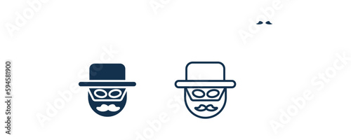 zorro icon. Outline and filled zorro icon from people and relation collection. Line and glyph vector. Editable zorro symbol can be used web and mobile