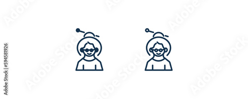 old woman icon. Outline and filled old woman icon from people and relation collection. Line and glyph vector. Editable old woman symbol can be used web and mobile