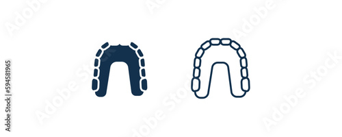 maxilla icon. Outline and filled maxilla icon from dental health collection. Editable maxilla symbol.