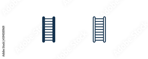 hanging ladder icon. Outline and filled hanging ladder icon from tools and utensils collection. Line and glyph vector. Editable hanging ladder symbol can be used web and mobile