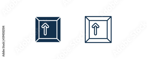 key up icon. Outline and filled key up icon from user interface collection. Line and glyph vector. Editable key up symbol can be used web and mobile