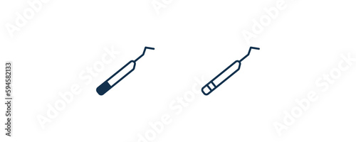 periodontal scaler icon. Outline and filled periodontal scaler icon from dental health collection. Editable periodontal scaler symbol.