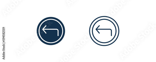 arrow address back icon. Outline and filled arrow address back icon from user interface collection. Line and glyph vector. Editable arrow address back symbol can be used web and mobile