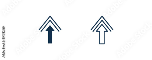 pointing up arrow icon. Outline and filled pointing up arrow icon from user interface collection. Line and glyph vector. Editable pointing up arrow symbol can be used web and mobile