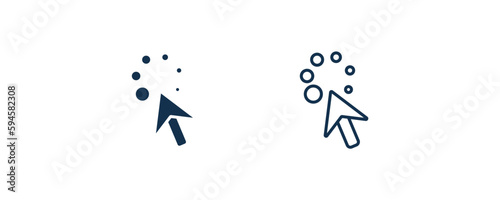 wait cursor icon. Outline and filled wait cursor icon from user interface collection. Line and glyph vector. Editable wait cursor symbol can be used web and mobile