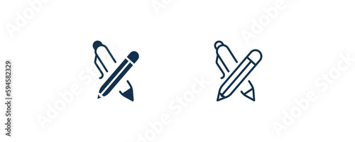 writing tool icon. Outline and filled writing tool icon from tools and utensils collection. Line and glyph vector. Editable writing tool symbol can be used web and mobile