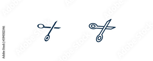 open scissors icon. Outline and filled open scissors icon from tools and utensils collection. Line and glyph vector. Editable open scissors symbol can be used web and mobile