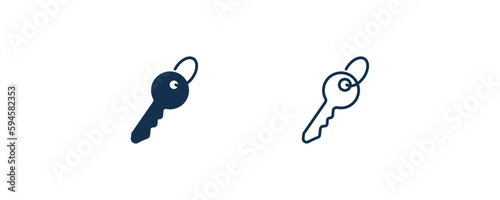 tiny key icon. Outline and filled tiny key icon from tools and utensils collection. Line and glyph vector. Editable tiny key symbol can be used web and mobile