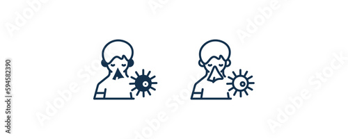 sickness icon. Outline and filled sickness icon from people and relation collection. Line and glyph vector. Editable sickness symbol can be used web and mobile