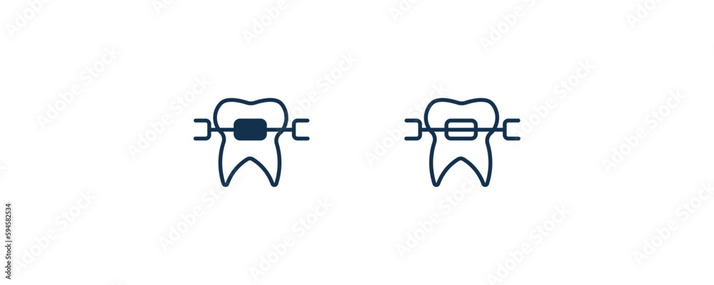 brackets icon. Outline and filled brackets icon from dental health collection. Editable brackets symbol. brackets icon. Outline and filled brackets icon from dental health collection. Editable brackets symbol.