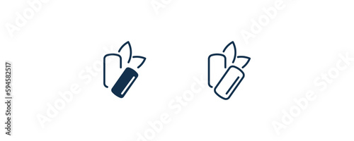 mint gum icon. Outline and filled mint gum icon from dental health collection. Editable mint gum symbol.