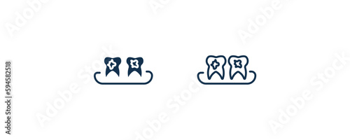 plaque icon. Outline and filled plaque icon from dental health collection. Editable plaque symbol.