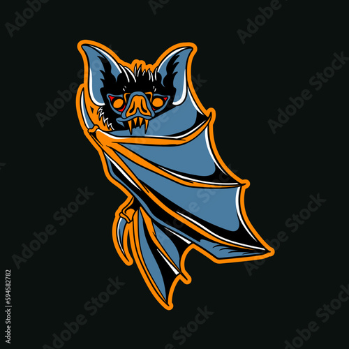 Hand drawn illustration of a bat