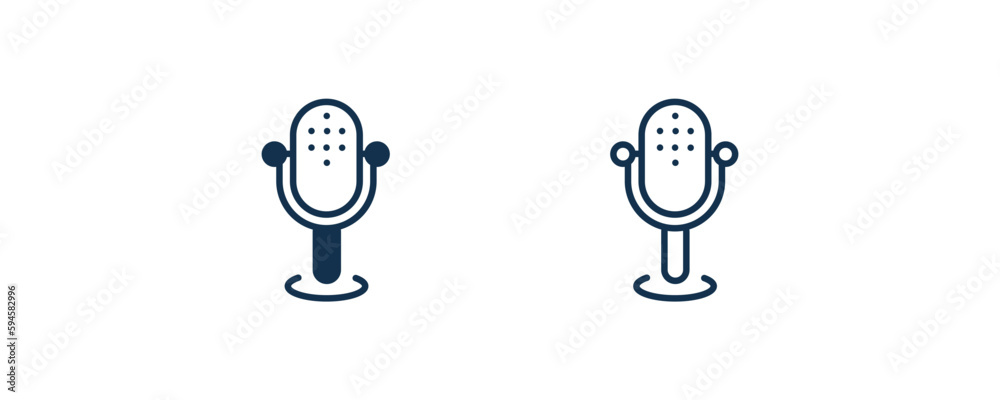 big microphone icon. Outline and filled big microphone icon from technology collection. Line and glyph vector isolated on white background. Editable big microphone symbol. big microphone icon. Outline and filled big microphone icon from technology collection. Line and glyph vector isolated on white background. Editable big microphone symbol.