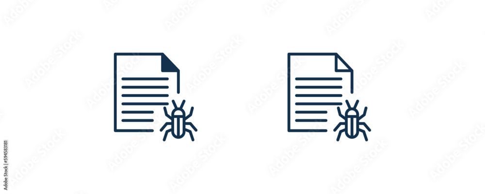 bug report icon. Outline and filled bug report icon from information technology collection. Line and glyph vector isolated on white background. Editable bug report symbol. bug report icon. Outline and filled bug report icon from information technology collection. Line and glyph vector isolated on white background. Editable bug report symbol.