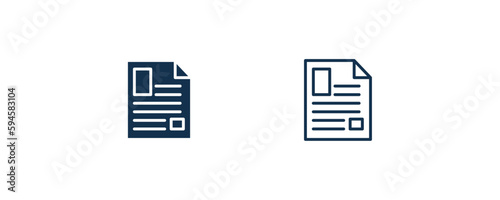 article icon. Outline and filled article icon from information technology collection. Line and glyph vector isolated on white background. Editable article symbol. © Abstract