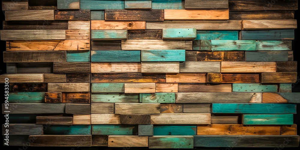 Textur abstrakter Blockstapel an der Wand für Hintergrund, abstrakte bunte Holzstruktur für Hintergrund. KI Textur abstrakter Blockstapel an der Wand für Hintergrund, abstrakte bunte Holzstruktur für Hintergrund. KI