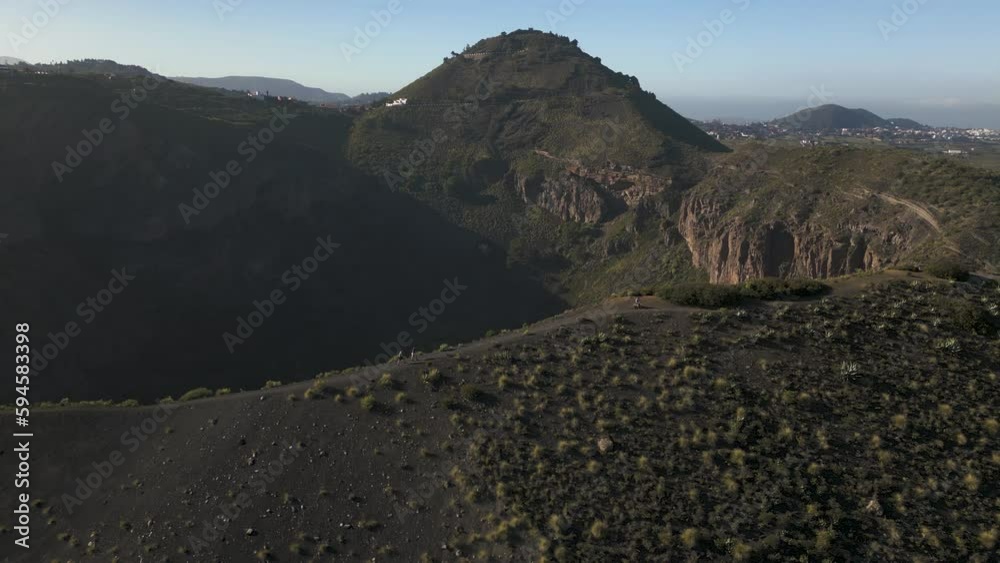 Aerial View of Caldera de Bandama, Inactive Volcanic Crater in Countryside of Gran Canaria, Canary Islands, Spain Aerial View of Caldera de Bandama, Inactive Volcanic Crater in Countryside of Gran Canaria, Canary Islands, Spain