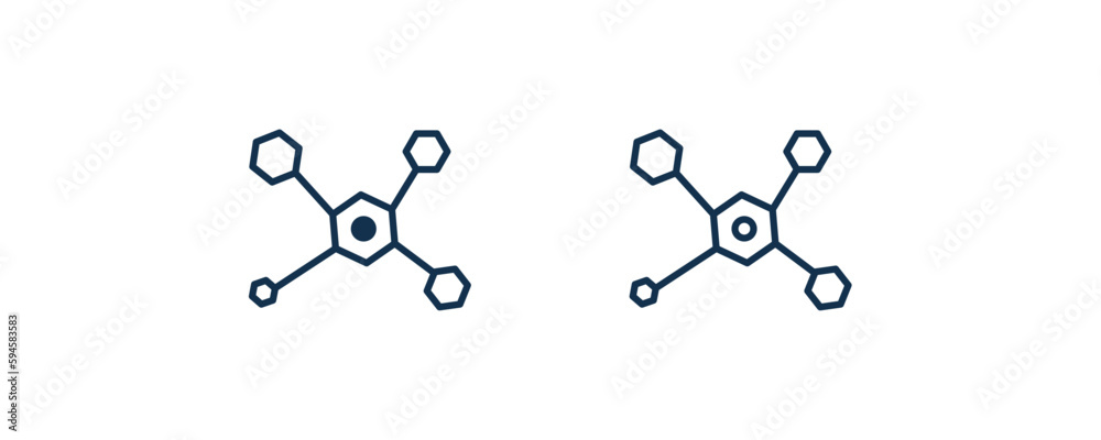 molecular structure icon. Outline and filled molecular structure icon from medical and healthcare collection. Line and glyph vector isolated on white background. Editable molecular structure symbol. molecular structure icon. Outline and filled molecular structure icon from medical and healthcare collection. Line and glyph vector isolated on white background. Editable molecular structure symbol.