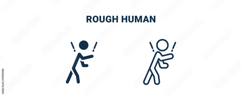 rough human icon. Outline and filled rough human icon from feeling and reaction collection. Line and glyph vector isolated on white background. Editable rough human symbol. rough human icon. Outline and filled rough human icon from feeling and reaction collection. Line and glyph vector isolated on white background. Editable rough human symbol.